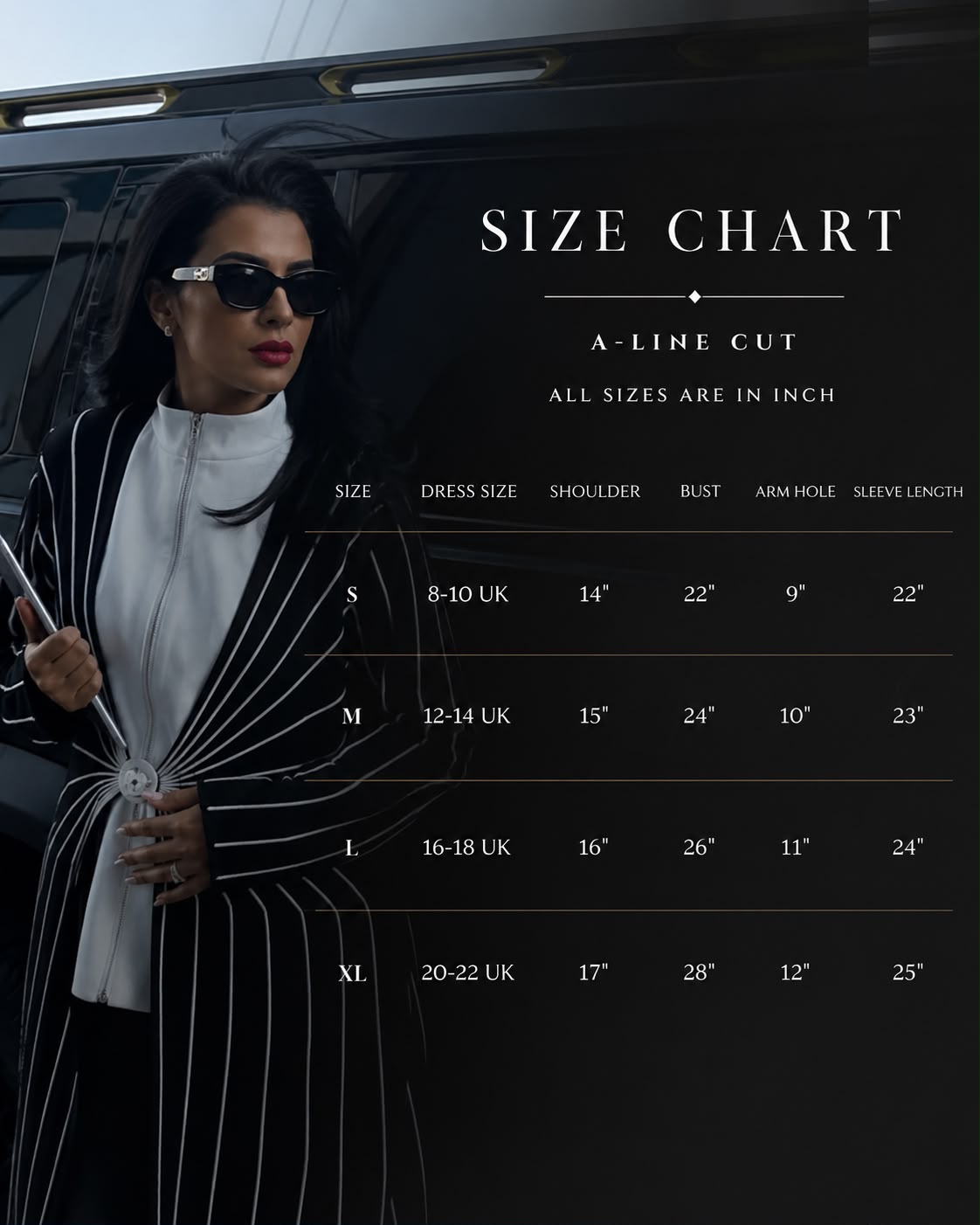 Brism Couture size chart