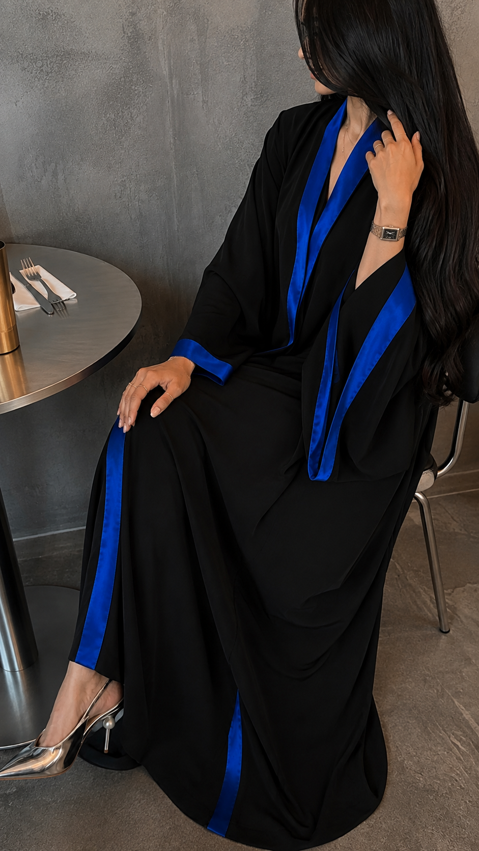 Blue Trim | Trim Abaya view 1