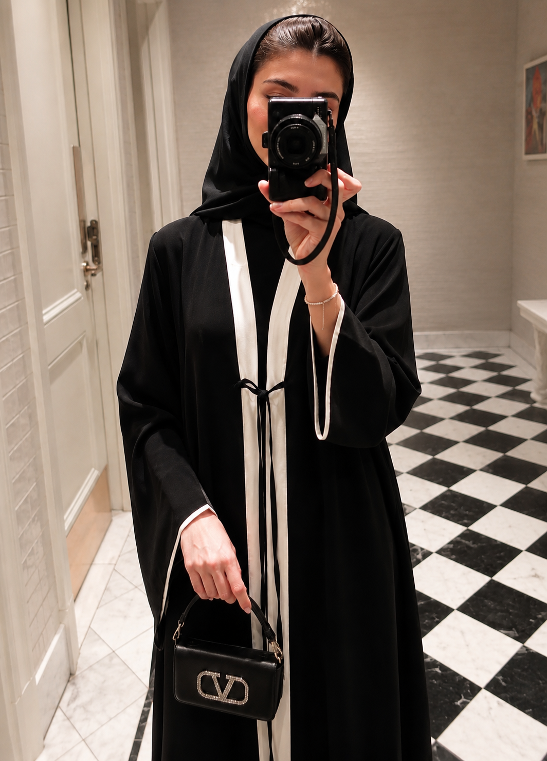 Black White Styling | Trim Abaya view 1