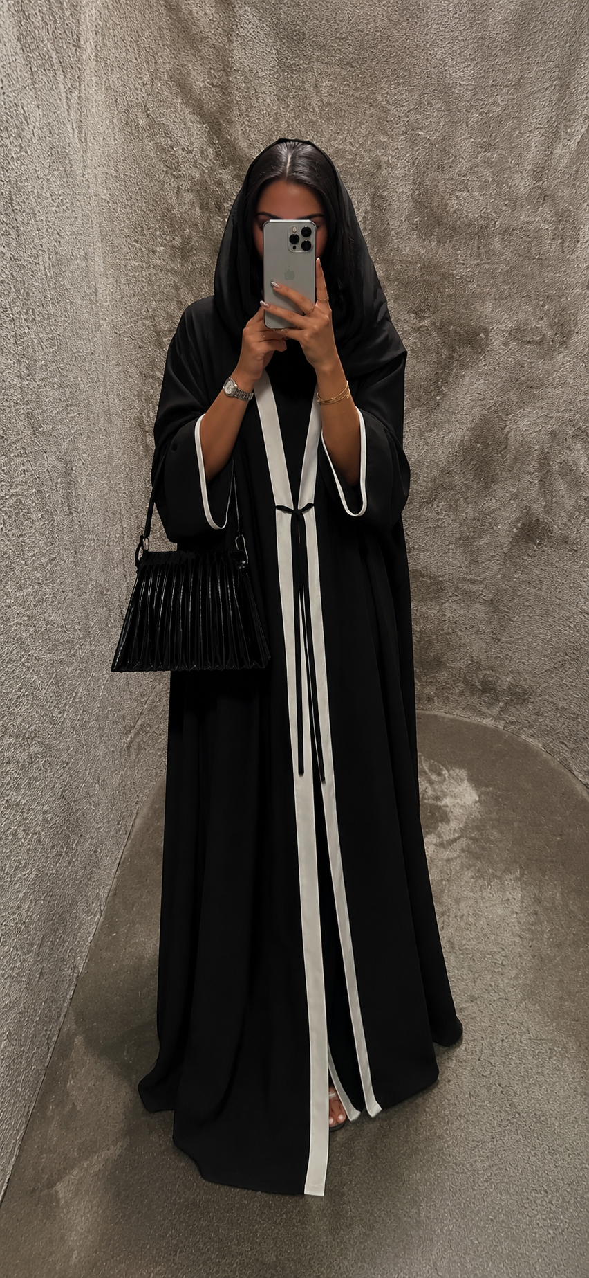 Black White Styling | Trim Abaya view 2
