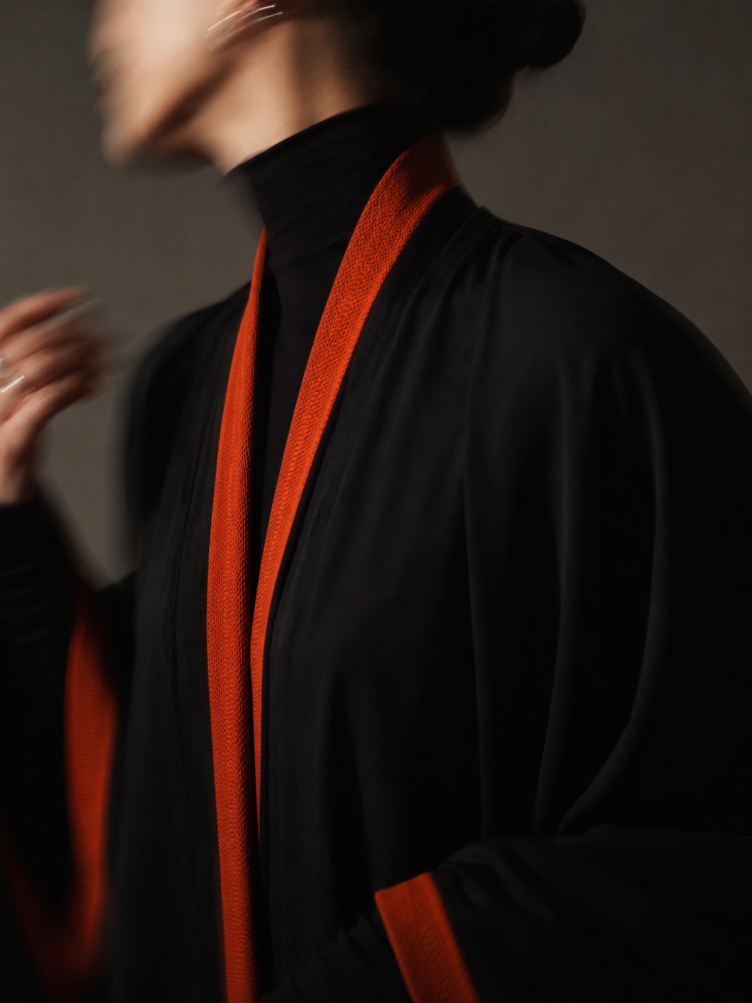 Black Orange Trim | Trim Abaya view 4