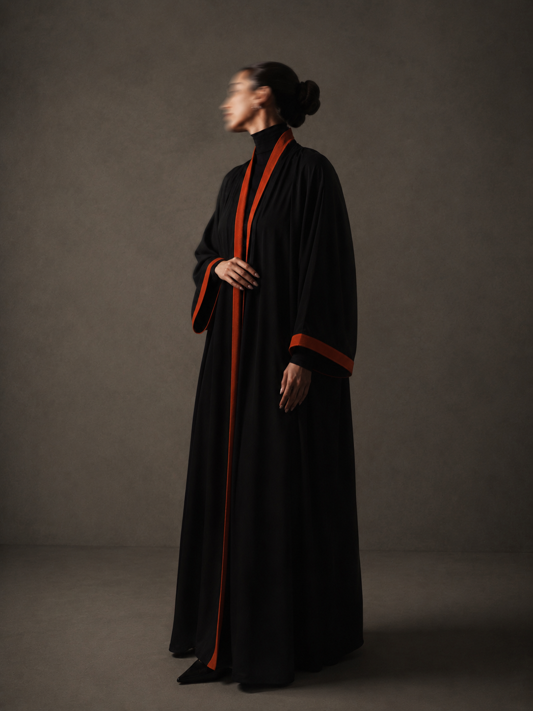 Black Orange Trim | Trim Abaya view 5